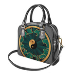 Green And Gold Chinese Zodiac Print Shoulder Handbag