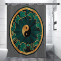 Green And Gold Chinese Zodiac Print Shower Curtain