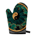 Green And Gold Chinese Zodiac Print Single Oven Mitt