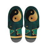 Green And Gold Chinese Zodiac Print Slippers