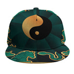 Green And Gold Chinese Zodiac Print Snapback Cap