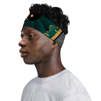 Green And Gold Chinese Zodiac Print Sports Headband