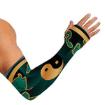 Green And Gold Chinese Zodiac Print Sun Protection Arm Sleeves