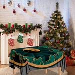 Green And Gold Chinese Zodiac Print Tablecloth