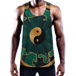 Green And Gold Chinese Zodiac Print Training Tank Top