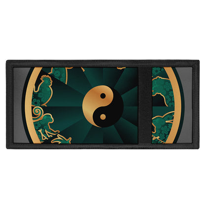 Green And Gold Chinese Zodiac Print Trifold Wallet