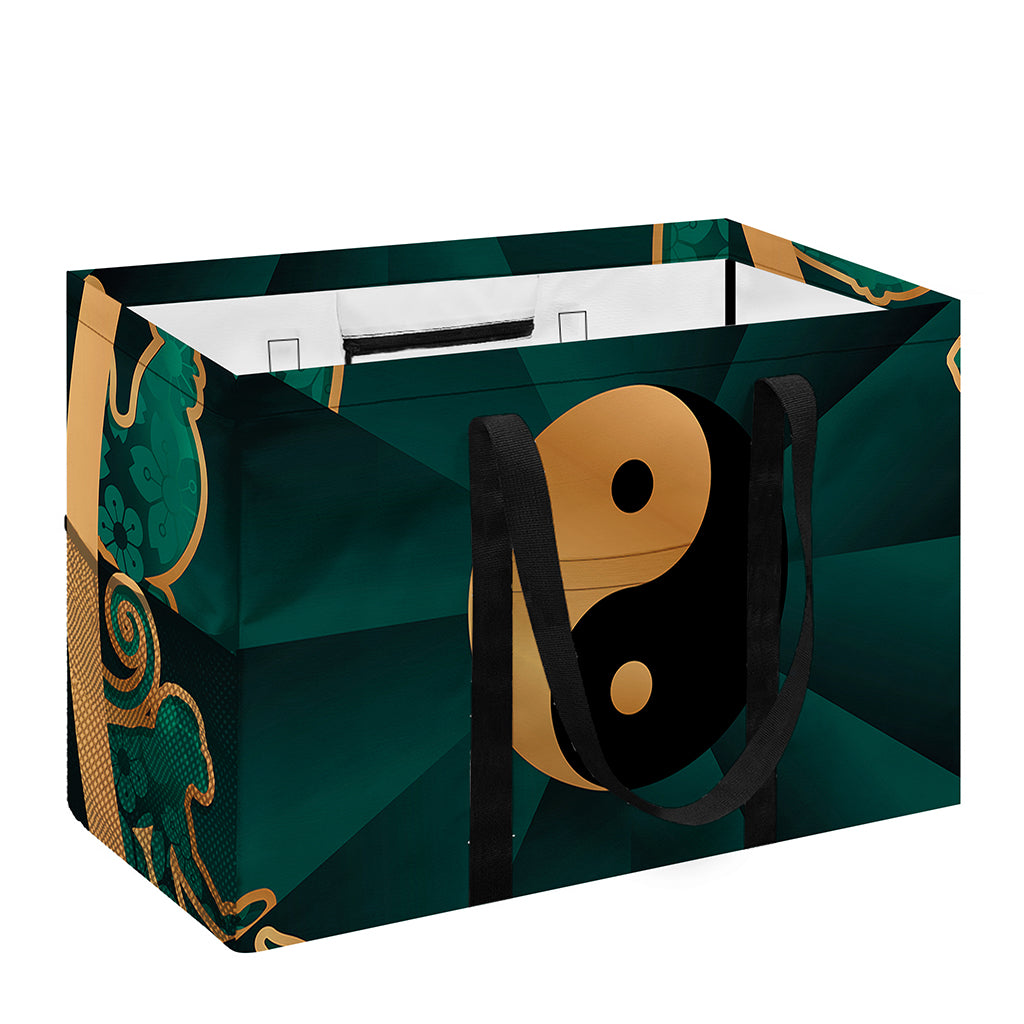Green And Gold Chinese Zodiac Print Utility Tote Bag
