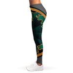 Green And Gold Chinese Zodiac Print Women's Leggings