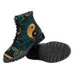 Green And Gold Chinese Zodiac Print Work Boots