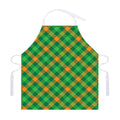 Green And Orange Buffalo Plaid Print Adjustable Apron