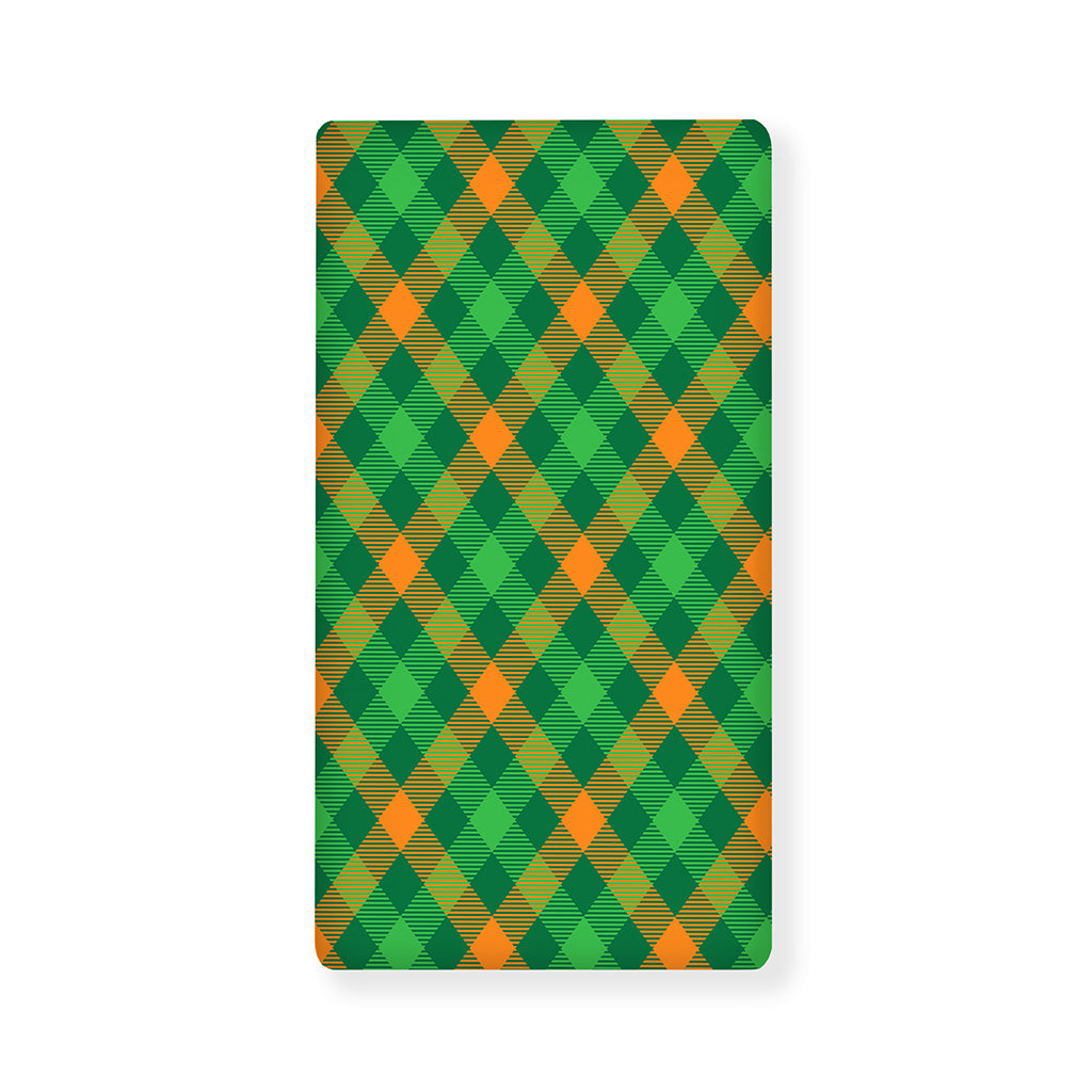 Green And Orange Buffalo Plaid Print Baby Crib Sheet