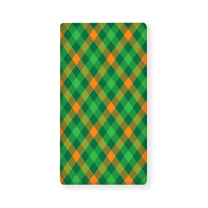 Green And Orange Buffalo Plaid Print Baby Crib Sheet