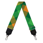 Green And Orange Buffalo Plaid Print Bag Strap