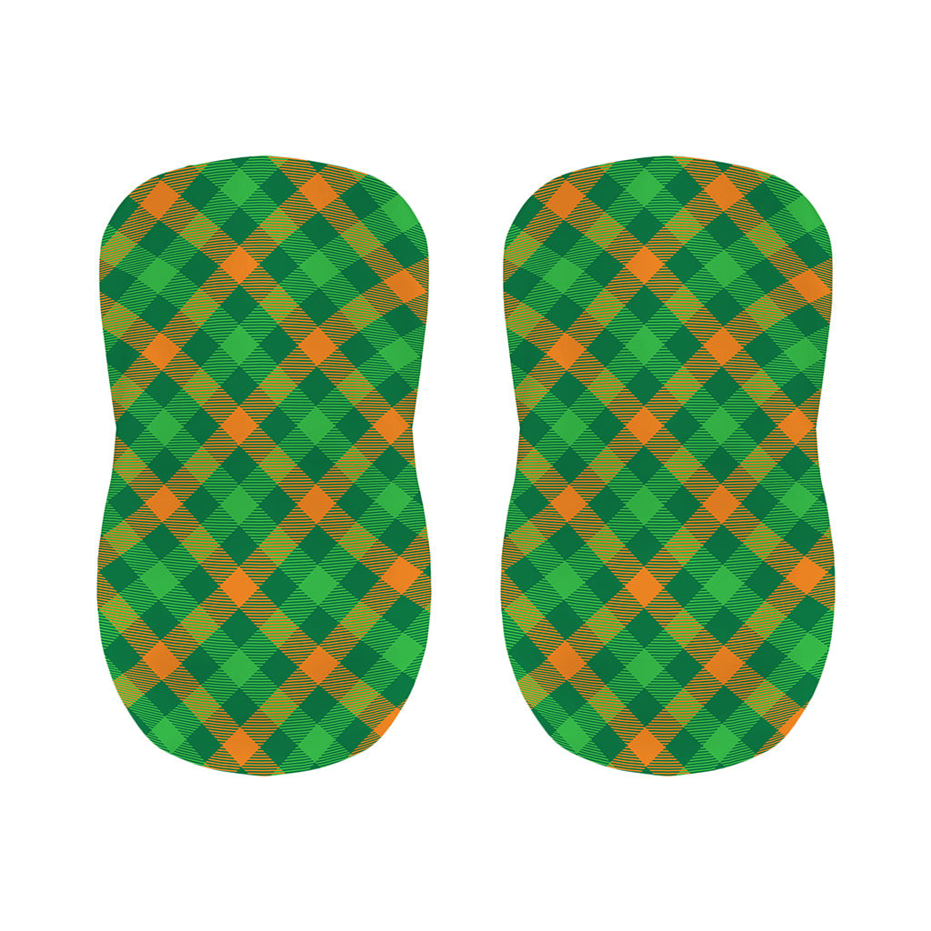 Green And Orange Buffalo Plaid Print Bar Stool Covers