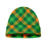 Green And Orange Buffalo Plaid Print Beanie