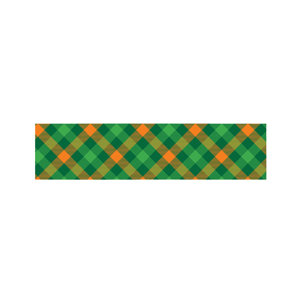 Green And Orange Buffalo Plaid Print Bed Runner