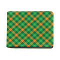 Green And Orange Buffalo Plaid Print Bifold Wallet