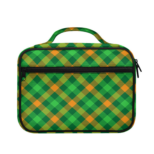 Green And Orange Buffalo Plaid Print Briefcase Bible Bag
