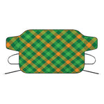Green And Orange Buffalo Plaid Print Car Windshield Snow Cover