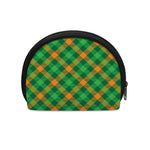 Green And Orange Buffalo Plaid Print Coin Purse