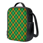 Green And Orange Buffalo Plaid Print Crossbody Lunch Bag