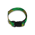 Green And Orange Buffalo Plaid Print Dog Collar