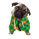 Green And Orange Buffalo Plaid Print Dog Zip Up Hoodie