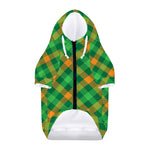Green And Orange Buffalo Plaid Print Dog Zip Up Hoodie