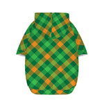 Green And Orange Buffalo Plaid Print Dog Zip Up Hoodie