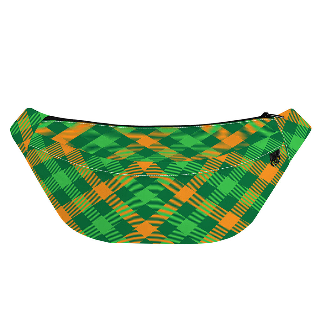 Green And Orange Buffalo Plaid Print Fanny Pack