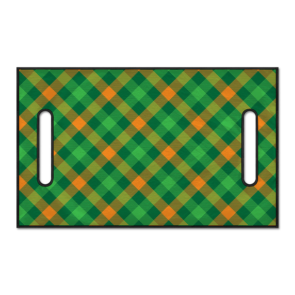 Green And Orange Buffalo Plaid Print Golf Cart Seat Cover