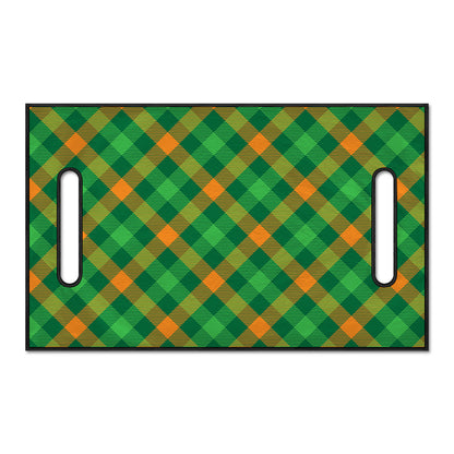 Green And Orange Buffalo Plaid Print Golf Cart Seat Cover