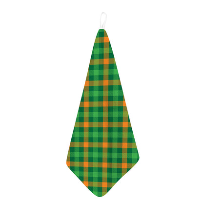 Green And Orange Buffalo Plaid Print Hand Towel