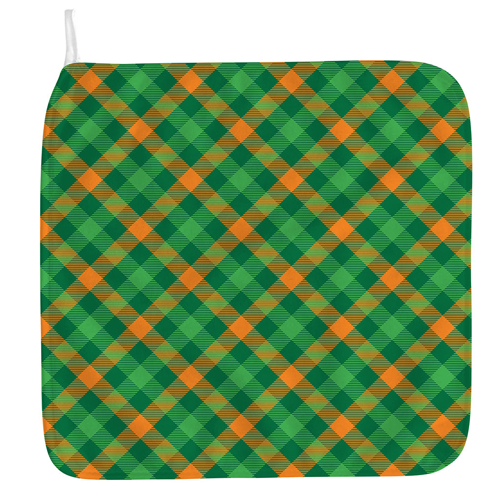 Green And Orange Buffalo Plaid Print Hand Towel