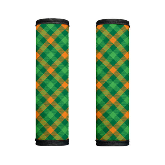 Green And Orange Buffalo Plaid Print Handle Covers