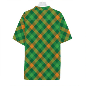 Green And Orange Buffalo Plaid Print Hawaiian Shirt