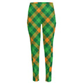 Green And Orange Buffalo Plaid Print High-Waisted Pocket Leggings