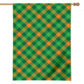 Green And Orange Buffalo Plaid Print House Flag