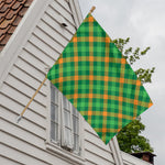 Green And Orange Buffalo Plaid Print House Flag