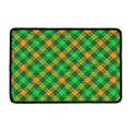 Green And Orange Buffalo Plaid Print Kitchen Mat
