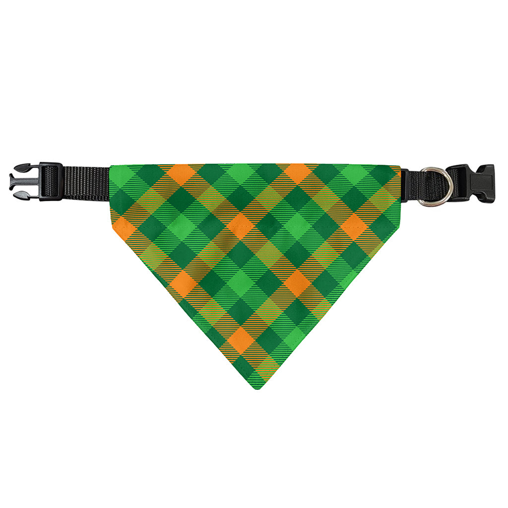 Green And Orange Buffalo Plaid Print Over The Collar Dog Bandana