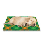 Green And Orange Buffalo Plaid Print Pet Cooling Mat Cover