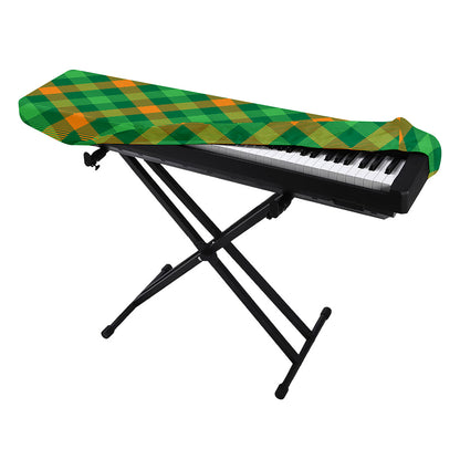 Green And Orange Buffalo Plaid Print Piano Keyboard Cover