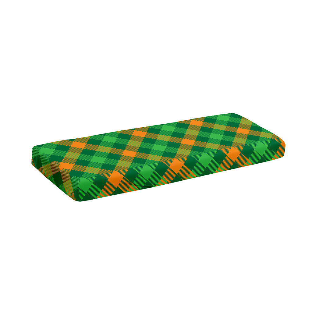 Green And Orange Buffalo Plaid Print Piano Keyboard Cover