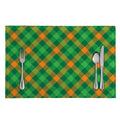 Green And Orange Buffalo Plaid Print Placemat