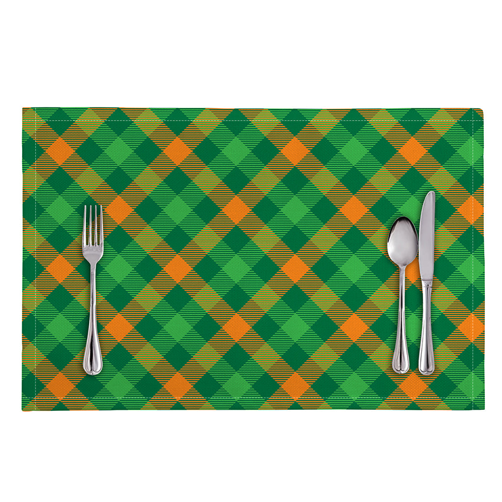 Green And Orange Buffalo Plaid Print Placemat