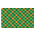 Green And Orange Buffalo Plaid Print Polyester Doormat