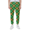 Green And Orange Buffalo Plaid Print Joggers