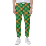 Green And Orange Buffalo Plaid Print Scuba Joggers