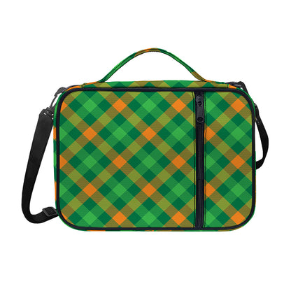 Green And Orange Buffalo Plaid Print Shoulder Strap Bible Bag